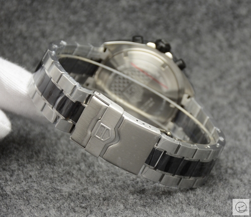 Tag Heuer Carrera F1 Silver Dial Quartz Chronograph Function Blue Two Tone Ceramic Strap Mens Watch ATGH249495850