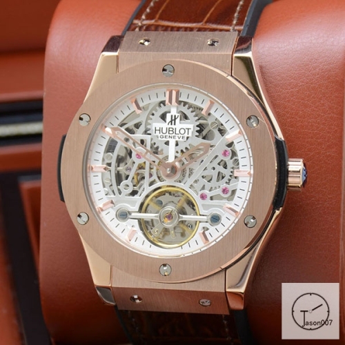 Hublot Fusion Skeleton Tourbillon Dial Case Stainless steel Automatic Mechincal Movement Rubber Strap Geneva Glass Back Men's Watch HUBH365809802530