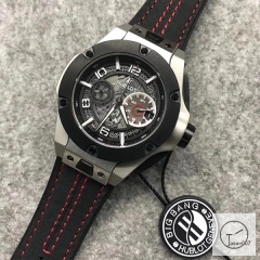 Hublot Big Bang Ferrari Unico Case Stainless steel Quartz chronograph Leather Strap Geneva Date Men's Watch HUBX496202520