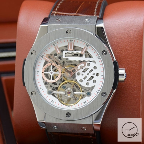 Hublot Fusion Skeleton Tourbillon Dial Case Stainless steel Automatic Mechincal Movement Rubber Strap Geneva Glass Back Men's Watch HUBH366309802530