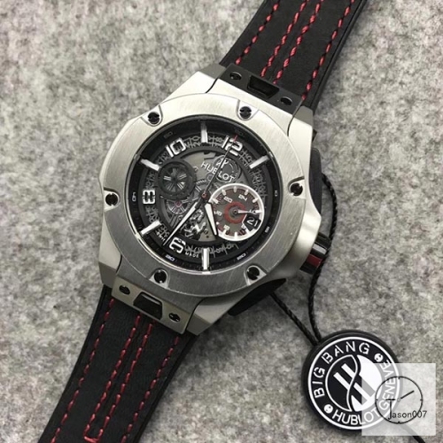 Hublot Big Bang Ferrari Unico Case Stainless steel Quartz chronograph Leather Strap Geneva Date Men's Watch HUBX496002520