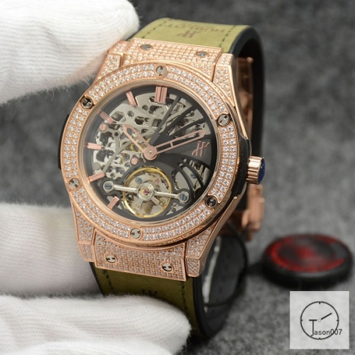 Hublot Fusion Skeleton Dial Full Diamond Case Stainless steel Automatic Mechincal Movement Rubber Strap Geneva Glass Back Men's Watch HUBX5606802530