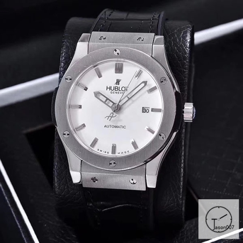 Hublot Classic Fusion Silver Dial Case Stainless steel Case Automatic Mechincal Movement Rubber Strap Geneva Glass Back Leather Men's Watch HUXH261039802530