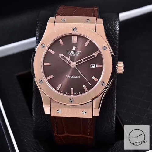 Hublot Classic Fusion Yellow Dial Everose Stainless steel Case Automatic Mechincal Movement Rubber Strap Geneva Glass Back Rubber Men's Watch HUXH261159802530