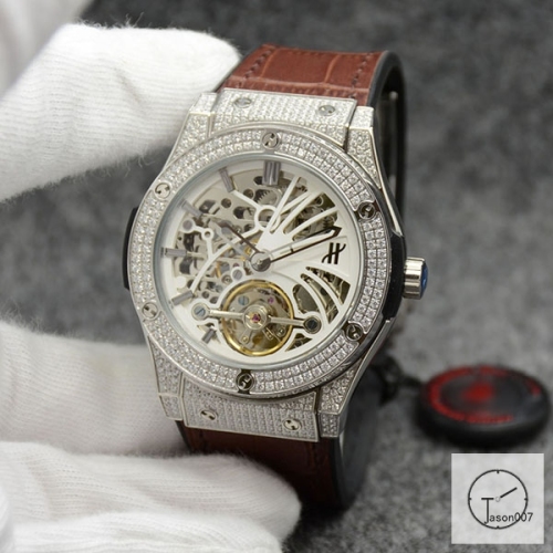 Hublot Fusion Skeleton Dial Full Diamond Case Stainless steel Automatic Mechincal Movement Rubber Strap Geneva Glass Back Men's Watch HUBX5611802530