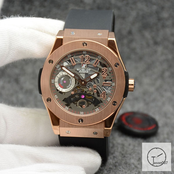 Hublot Fusion Skeleton Dial Case Stainless steel Automatic Mechincal Movement Rubber Strap Geneva Glass Back Men's Watch HUBX363609802530