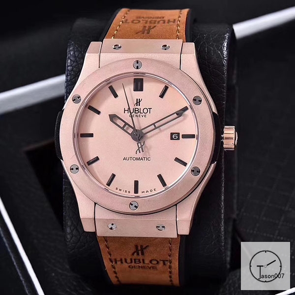 Hublot Classic Fusion Brown Dial Everose Stainless steel Case Automatic Mechincal Movement Rubber Strap Geneva Glass Back Rubber Men's Watch HUXH261169802530