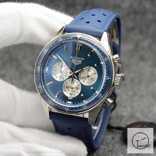 Tag Heuer Autavia Date Blue Dial Quartz Chronograph Tachymeter Leather Strap Men's Watch AHG27155695870