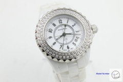Chanel J12 Silver Dial Diamond Bezel 33MM Size Ceramic Watch Quartz Battery Movement Womens Watches CHA1267785600
