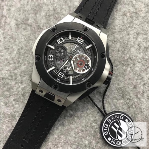 Hublot Big Bang Ferrari Unico Case Stainless steel Quartz chronograph Leather Strap Geneva Date Men's Watch HUBX496302520