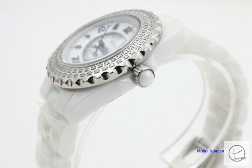 Chanel J12 Silver Dial Diamond Bezel 33MM Size Ceramic Watch Quartz Battery Movement Womens Watches CHA1267785600