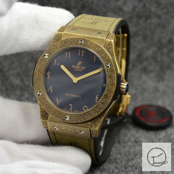 Hublot Fusion Carving Case Stainless steel Automatic Mechincal Movement Rubber Strap Geneva Glass Back Men's Watch HUBX399202580