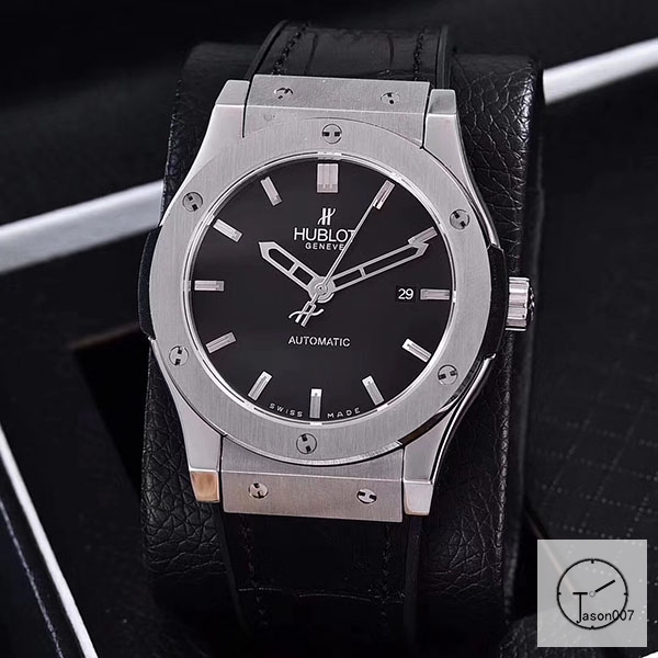 Hublot Classic Fusion Black Dial Case Stainless steel Case Automatic Mechincal Movement Rubber Strap Geneva Glass Back Leather Men's Watch HUXH261019802530