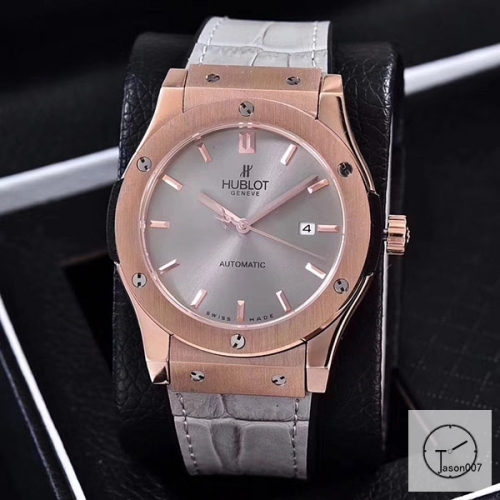 Hublot Classic Fusion Grey Dial Everose Stainless steel Case Automatic Mechincal Movement Rubber Strap Geneva Glass Back Rubber Men's Watch HUXH261099802530