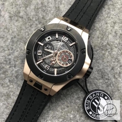 Hublot Big Bang Ferrari Unico Case Rose Gold Stainless steel Quartz chronograph Leather Strap Geneva Date Men's Watch HUBX495502520