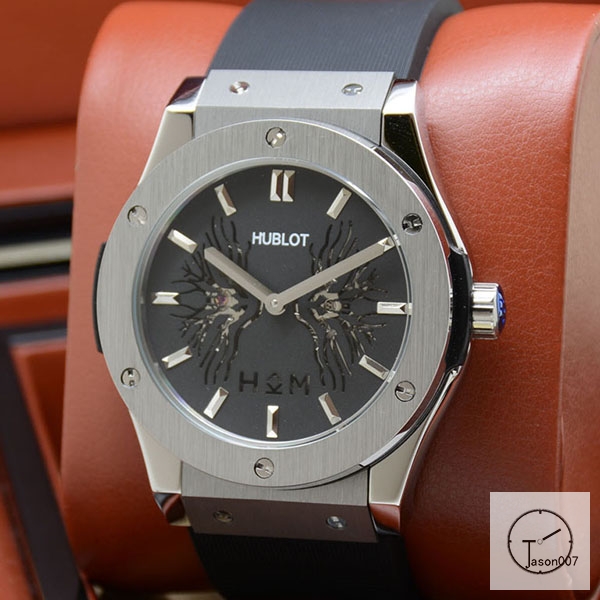 Hublot Fusion Skeleton Dial Case Stainless steel Automatic Mechincal Movement Rubber Strap Geneva Glass Back Men's Watch HUBH364509802530