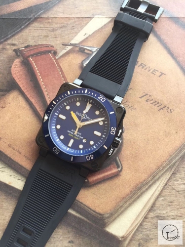 BELL ROSS Black Dial Black Case Automatic Movement Brown Leather Strap Skip To The Beginning Of The Images Gallery BELL AND ROSSDiver Automatic Blue Dial Men's Watch BR0392-D-BU-ST/SRB B299256560