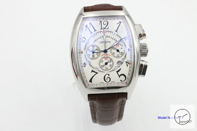 Franck&Muller MARINER Quartz Stop watch Wihte dial Silver case Leater strap FM2036950