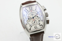 Franck&Muller MARINER Quartz Stop watch Wihte dial Silver case Leater strap FM2036950