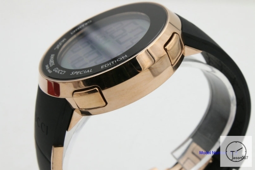 Gucci I-GUCCI Digital Display Dial Rubber Strap RoseGold case GU21454960