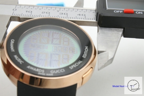 Gucci I-GUCCI Digital Display Dial Rubber Strap RoseGold case GU21454960