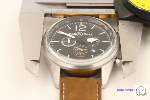 BELL ROSS BR V3 Flyback Black Dial Quartz Chronograph Stopwatch Leather Strap Skip To The Beginning Of The Images Gallery BELL AND ROSS Diver Leather Strap B21068656530