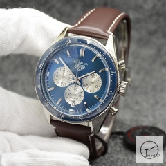 Tag Heuer Autavia Date Blue Dial Quartz Chronograph Tachymeter Leather Strap Men's Watch AHG27235695870