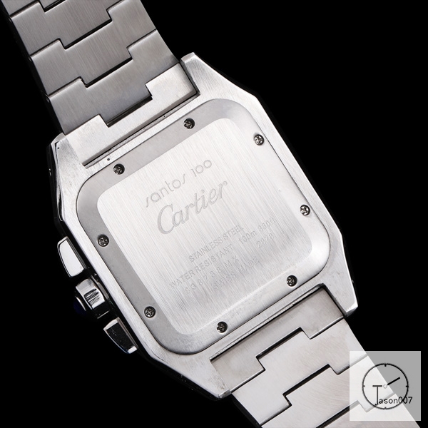 Cartier Santos 100 XL Stainless Case Silver Bezel White Dial Full Everose Gold Case Quartz Movement Stainless Steel Strap mens Watch Fh211400593340