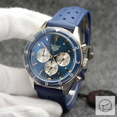 Tag Heuer Autavia Date Blue Dial Quartz Chronograph Tachymeter Leather Strap Men's Watch AHG27135695870