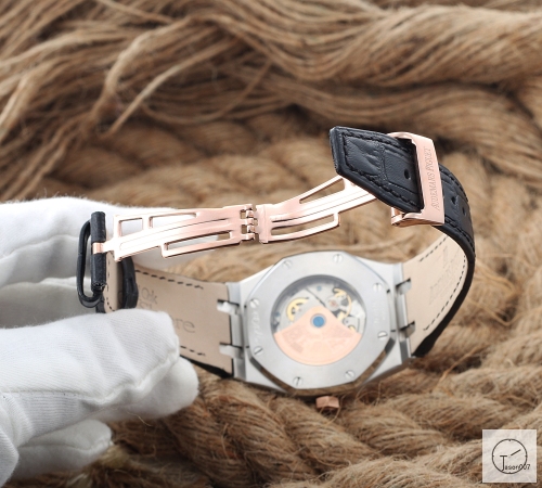 Audemars Piguet Royal Oak Offshore Original buckle Rose Gold Case White Dial Automatic Movement Leather Back Glass Men's Watch AU3589370