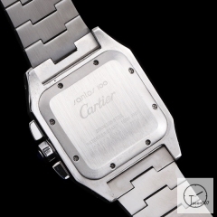 Cartier Santos 100 XL Ladys Silver Stainless Case White Dial Full Everose Gold Case Quartz Movement Silver Strap Womens Watch Fh291456128760