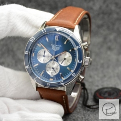 Tag Heuer Autavia Date Silver Dial Quartz Chronograph Tachymeter Leather Strap Men's Watch AHG27265695870