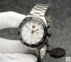 Tag Heuer Carrera F1 Silver Dial Quartz Chronograph Function Blue Two Tone Ceramic Strap Mens Watch ATGH249395850