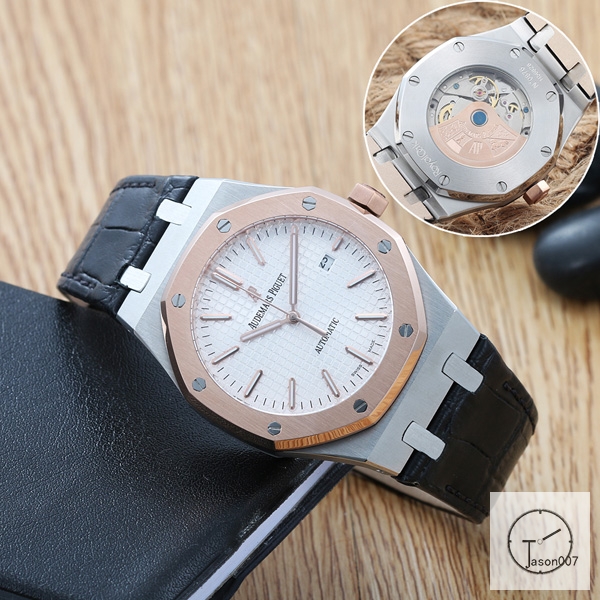 Audemars Piguet Royal Oak Leather Original Clasp 18K Silver 42mm Cal