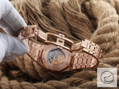 Audemars Piguet Royal Oak 18k Rose Gold Diamond ETA Swiss Automatic Movement Back Glass White Dial 42mm Men's Watch AU55892590