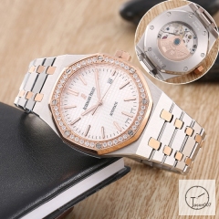 Audemars Piguet Royal Oak Offshore Diamond Original Clasp Two Tone Silver Rose Gold 42mm Cal.2813 Automatic Movement Back Glass 42mm Men's Watch AU45898630
