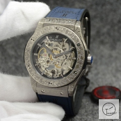 Hublot Fusion Skeleton Carving Case Stainless steel Automatic Mechincal Movement Rubber Strap Geneva Glass Back Men's Watch HUBX398502580