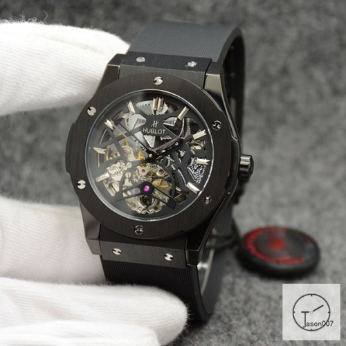 Hublot Fusion Skeleton Dial Case Stainless steel Automatic Mechincal Movement Rubber Strap Geneva Glass Back Men's Watch HUBX36189802530