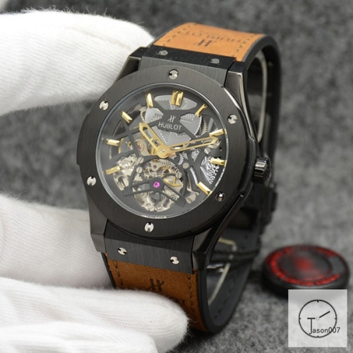 Hublot Fusion Skeleton Dial Case Stainless steel Automatic Mechincal Movement Rubber Strap Geneva Glass Back Men's Watch HUBX362209802530