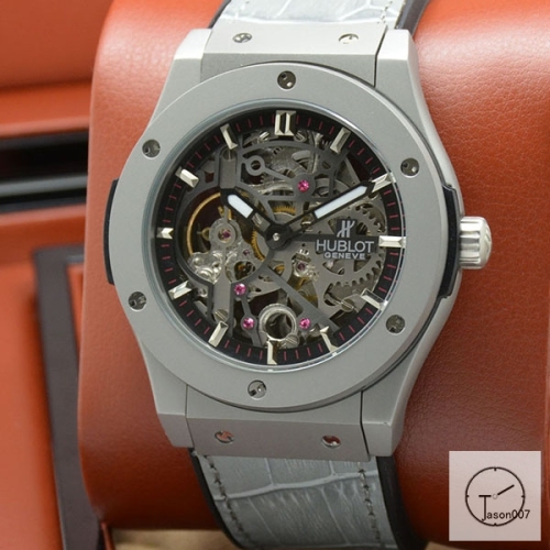 Hublot Fusion Skeleton Black Case Stainless steel Automatic Mechincal Movement Rubber Strap Geneva Glass Back Men's Watch HUBX397002520