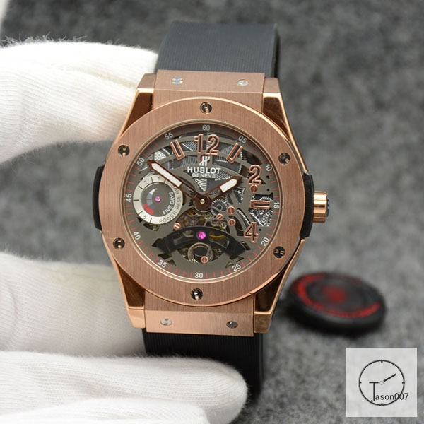 Hublot Fusion Skeleton Dial Case Stainless steel Automatic Mechincal Movement Rubber Strap Geneva Glass Back Men's Watch HUBX363309802530