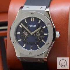 Hublot Fusion Skeleton Dial Case Stainless steel Automatic Mechincal Movement Rubber Strap Geneva Glass Back Men's Watch HUBX364109802530