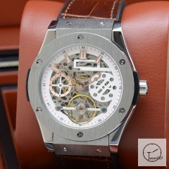 Hublot Fusion Skeleton Tourbillon Dial Case Stainless steel Automatic Mechincal Movement Rubber Strap Geneva Glass Back Men's Watch HUBH366209802530