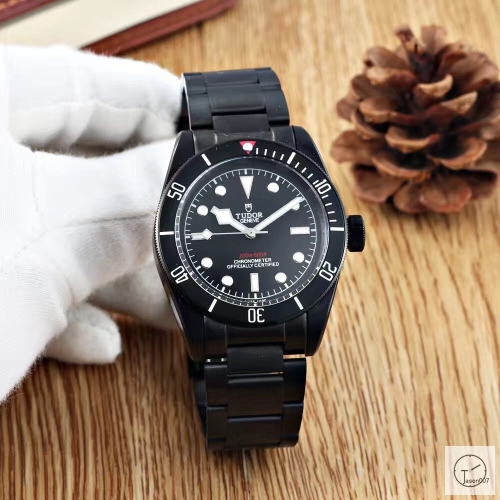 Tudor Black Bay Black Bezel Black Dial Automatic Mechincal Movement Stainless Steel 70330N-95740 Pre-Owned Stainless Steel Leather Brown Strap Mens Wristwatches TUF26284785450