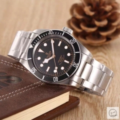 Tudor Black Bay Black Bezel Black Dial Automatic Mechincal Movement Stainless Steel 70330N-95740 Pre-Owned Stainless Steel Leather Brown Strap Mens Wristwatches TUF26184785450
