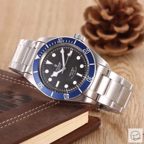 Tudor Black Bay BlueBezel Black Dial Automatic Mechincal Movement Stainless Steel 70330N-95740 Pre-Owned Stainless Steel Leather Brown Strap Mens Wristwatches TUF26194785450