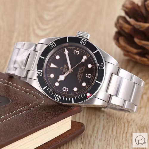 Tudor Black Bay Black Bezel Black Dial Automatic Mechincal Movement Stainless Steel 70330N-95740 Pre-Owned Stainless Steel Leather Brown Strap Mens Wristwatches TUF26264785450