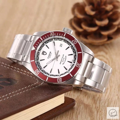Tudor Grantour Red Bezel Silver Dial Automatic Mechincal Movement Stainless Steel 70330N-95740 Pre-Owned Stainless Steel Leather Brown Strap Mens Wristwatches TUF26224785450