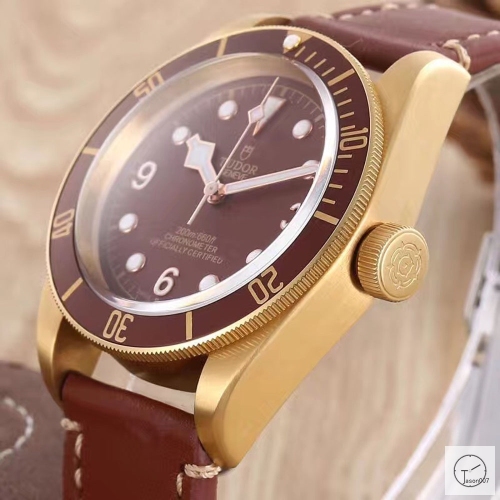 Tudor Black Bay Red Bezel Red Dial Automatic Mechincal Movement Stainless Steel 70330N-95740 Pre-Owned Stainless Steel Leather Brown Strap Mens Wristwatches TUF26244785450