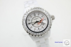 Chanel J12 Silver Dial Squar Diamond Bezel 33MM Size Ceramic Watch Quartz Battery Movement Womens Watches CHA2279785600